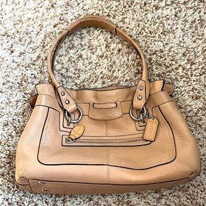 Coach Penelope Tan Pebbled Leather Bag Handbag Satchel